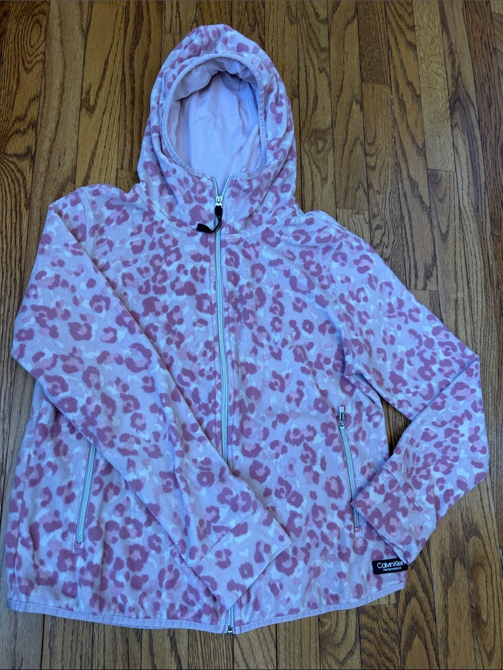 Calvin Klein Performance Pink Leopard Print Hooded Jacket
